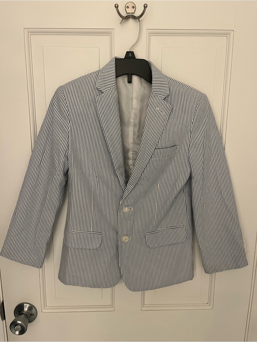 Class Club Boys Blue & White Seersucker Blazer - Size 8